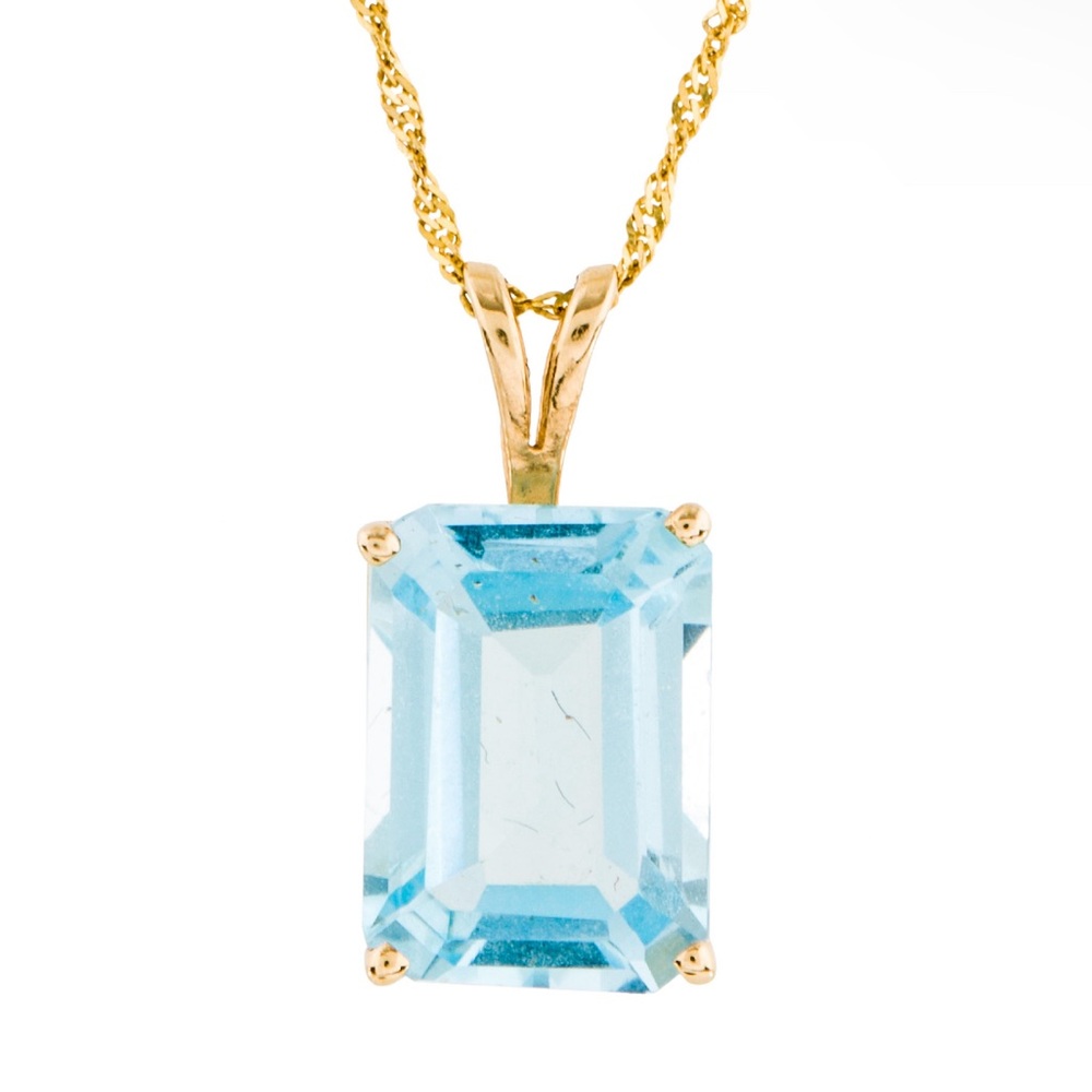 14K Yellow Gold Necklace with 7.32 Carat Topaz – Timeless Elegance!